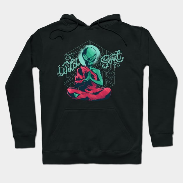 Meditate Alien Hoodie by ArtRoute02